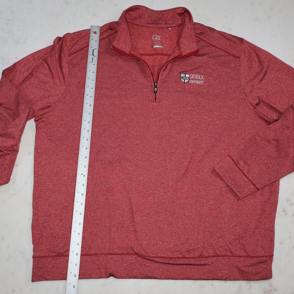 Cutter & Buck Catholic University Red Space Dye 1/4 Zip Pullover XXL - Picture 4 of 10